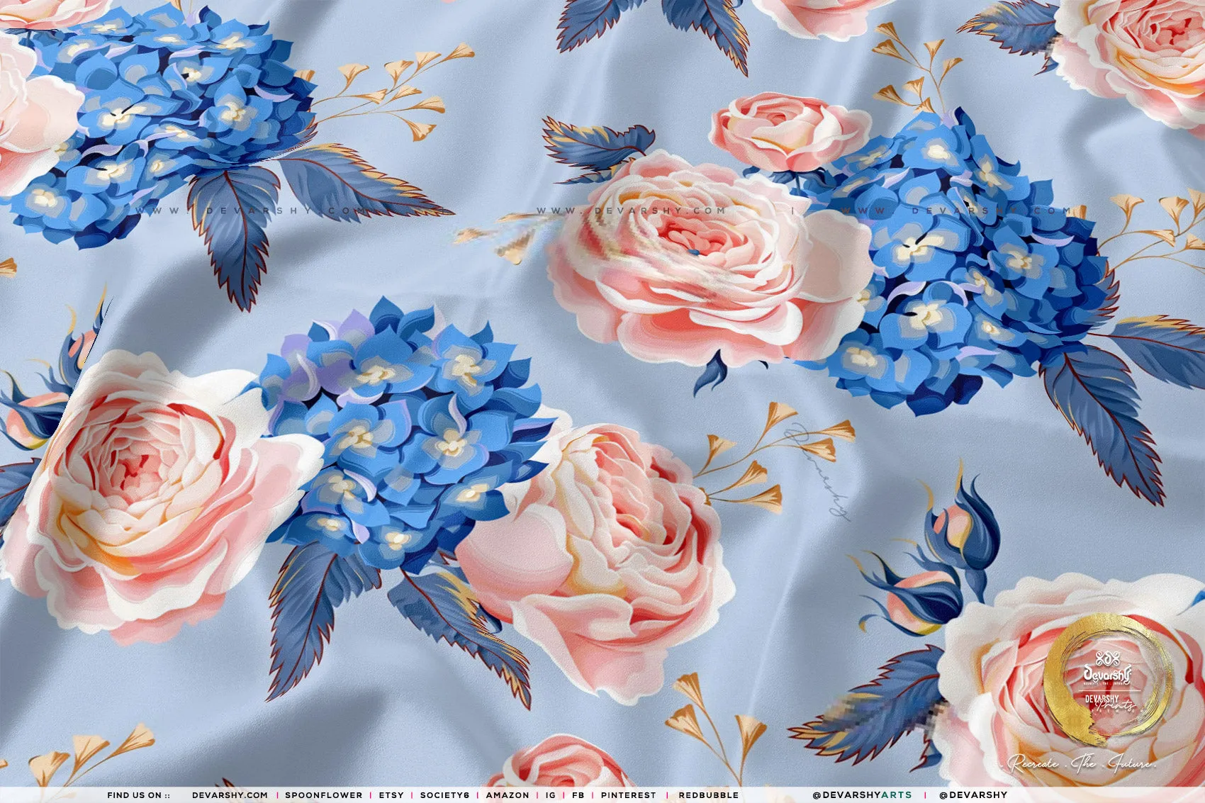 Pink Florals Apparel Fabric 3Meters , 9 Designs | 8 Fabrics Option | Fabric By the Yard | D20135