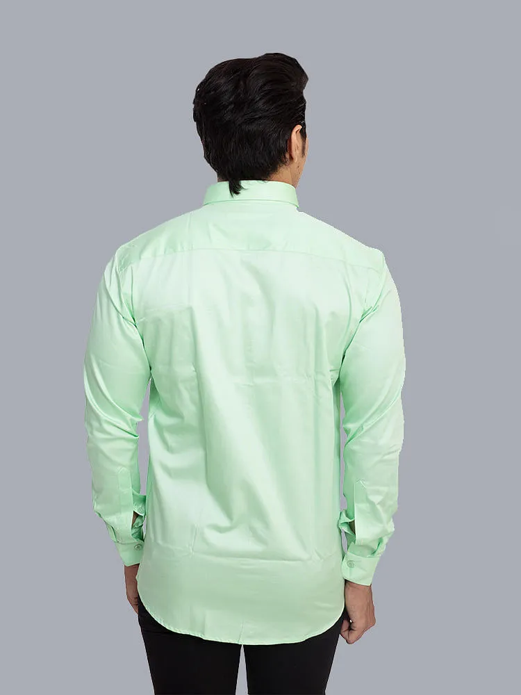 Plain Shirts for Men - Mint Green Solid Giza Formal Men Shirt