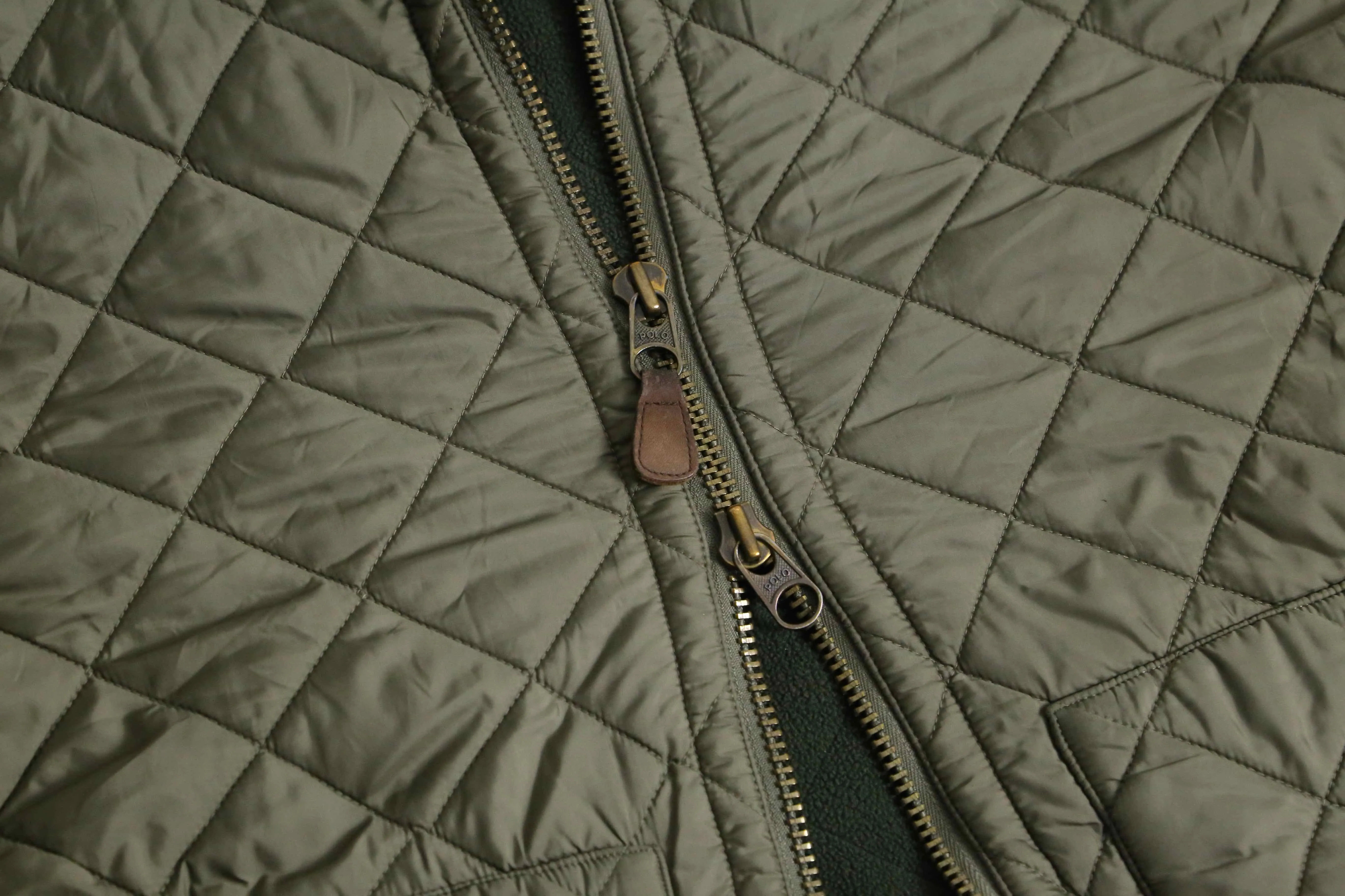 “POLO by RL” khaki color quilted jacket