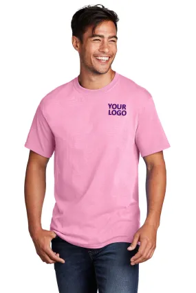 Port & Company Core Cotton Branded Tee's, Candy Pink