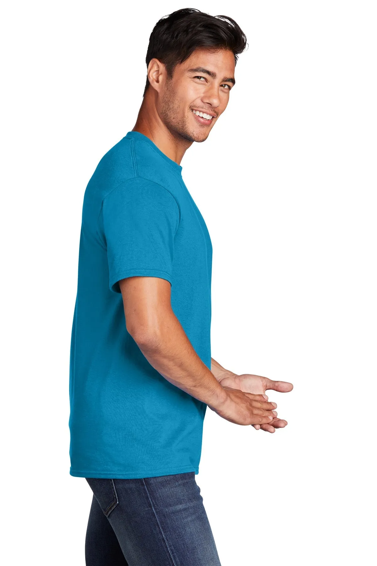 Port & Company Core Cotton Branded Tee's, Neon Blue*