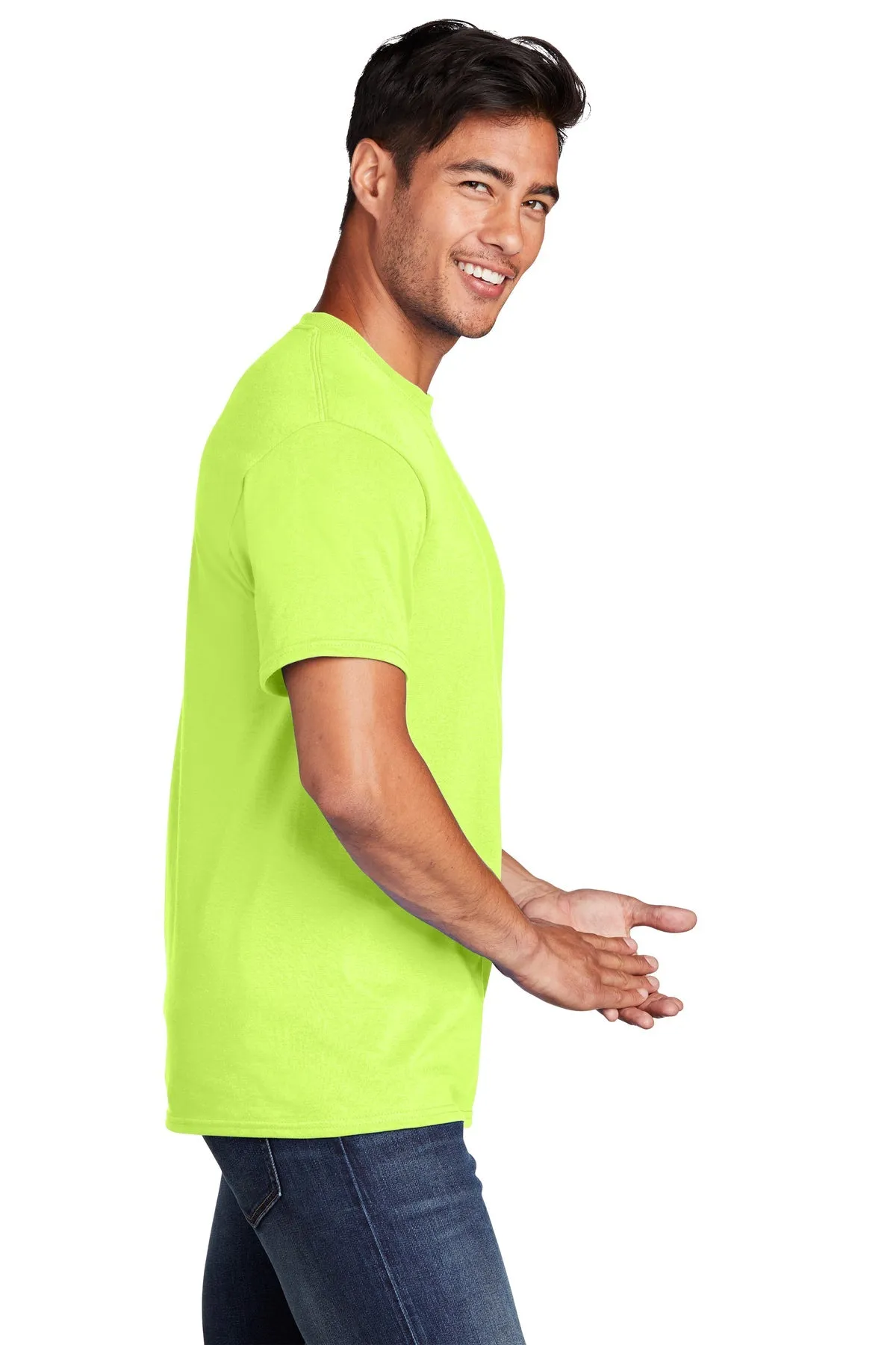 Port & Company Core Cotton Branded Tee's, Neon Yellow*