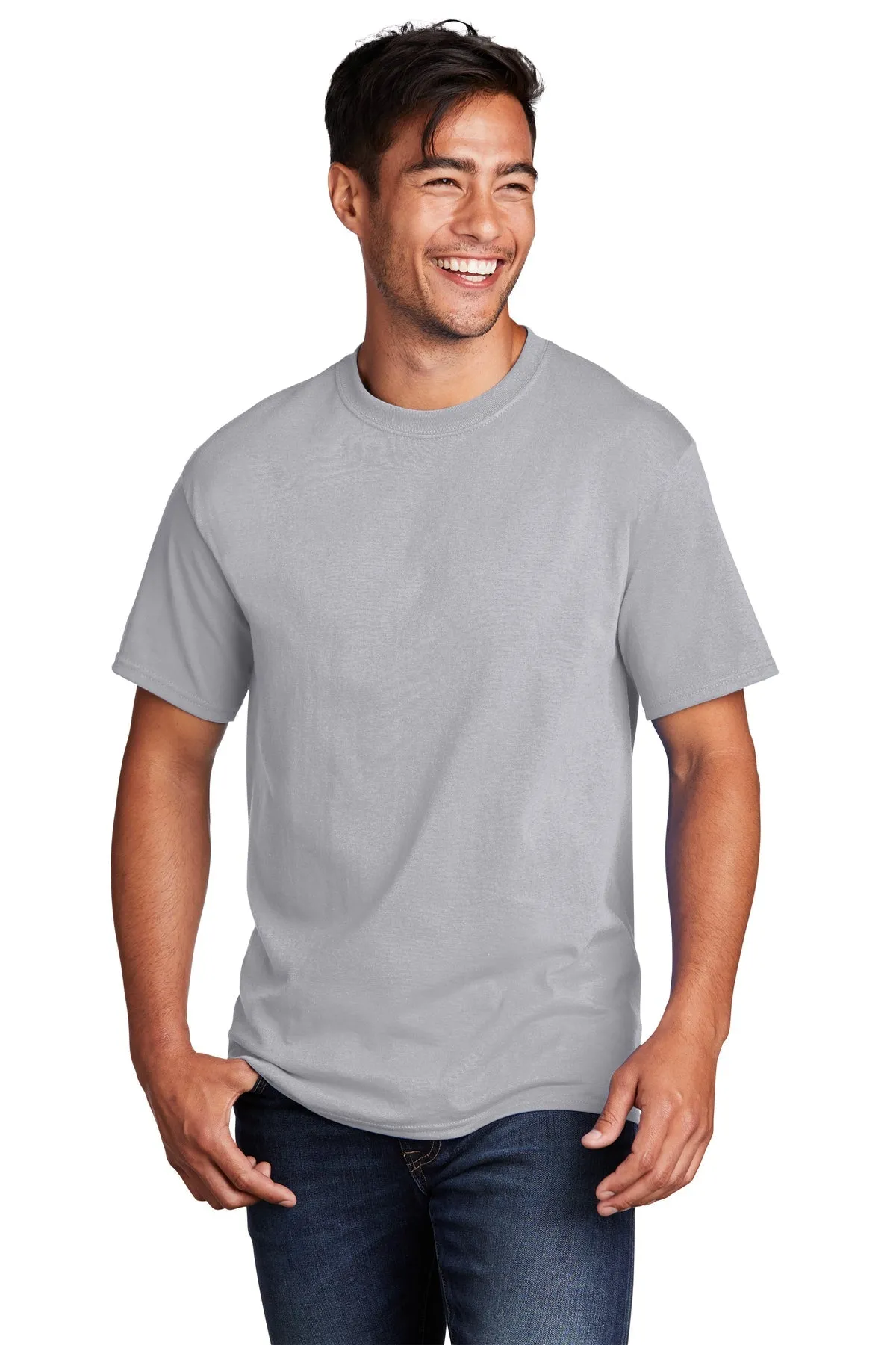 Port & Company Core Cotton Custom Tee's, Silver