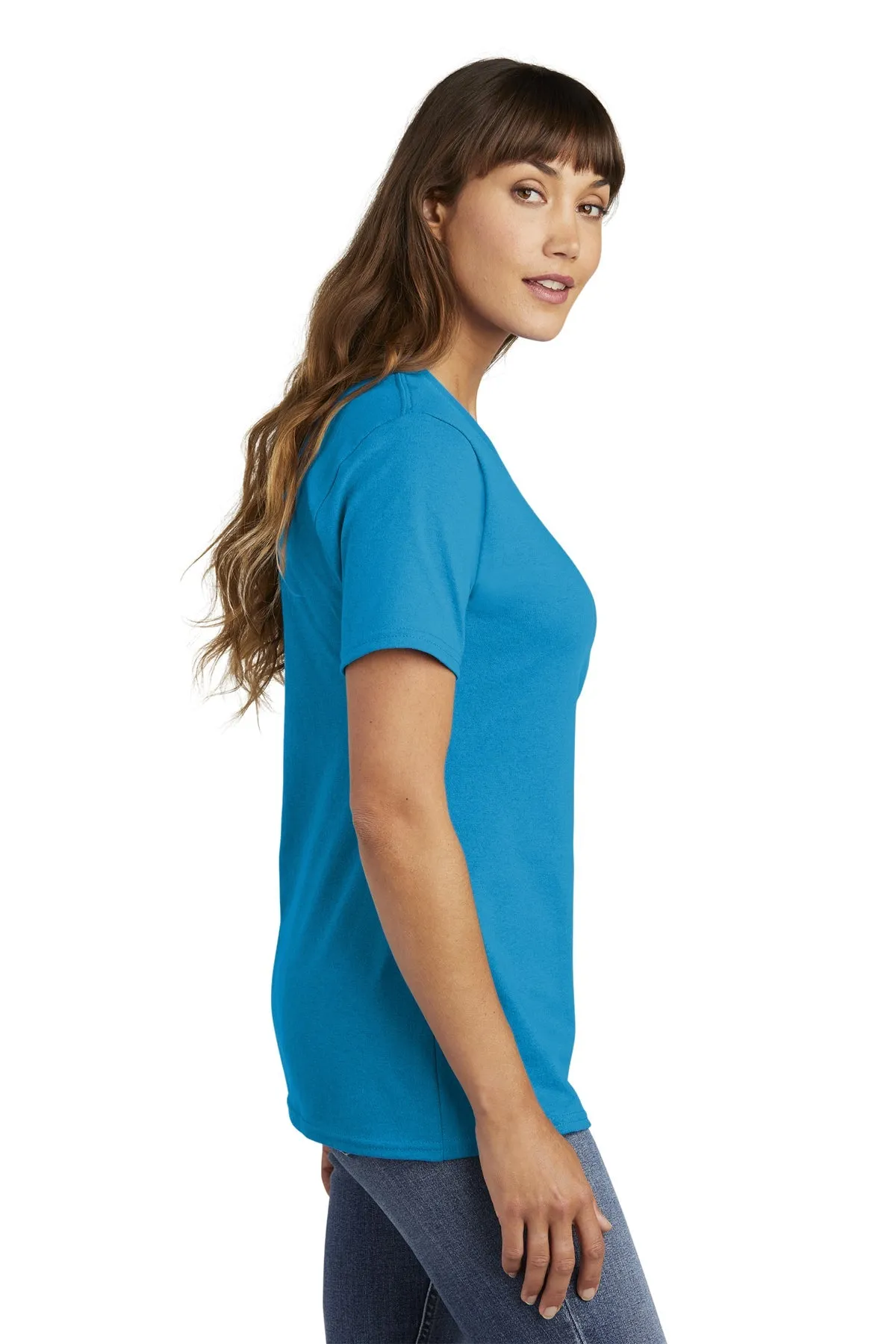 Port & Company Ladies Customized Core Cotton Tee's, Sapphire