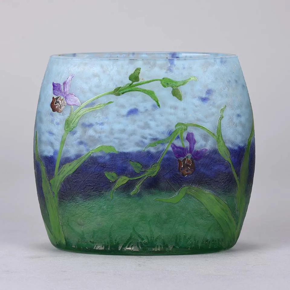 "Floral Lake Landscape Vase" by Daum Frères