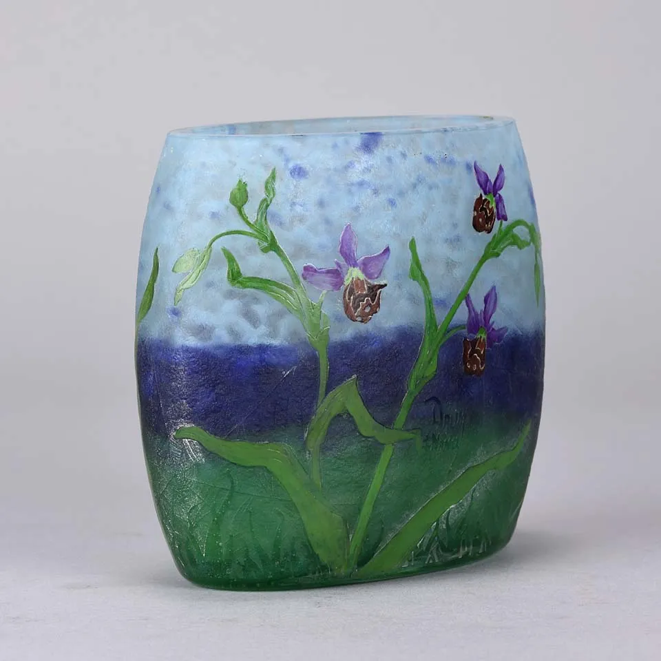 "Floral Lake Landscape Vase" by Daum Frères