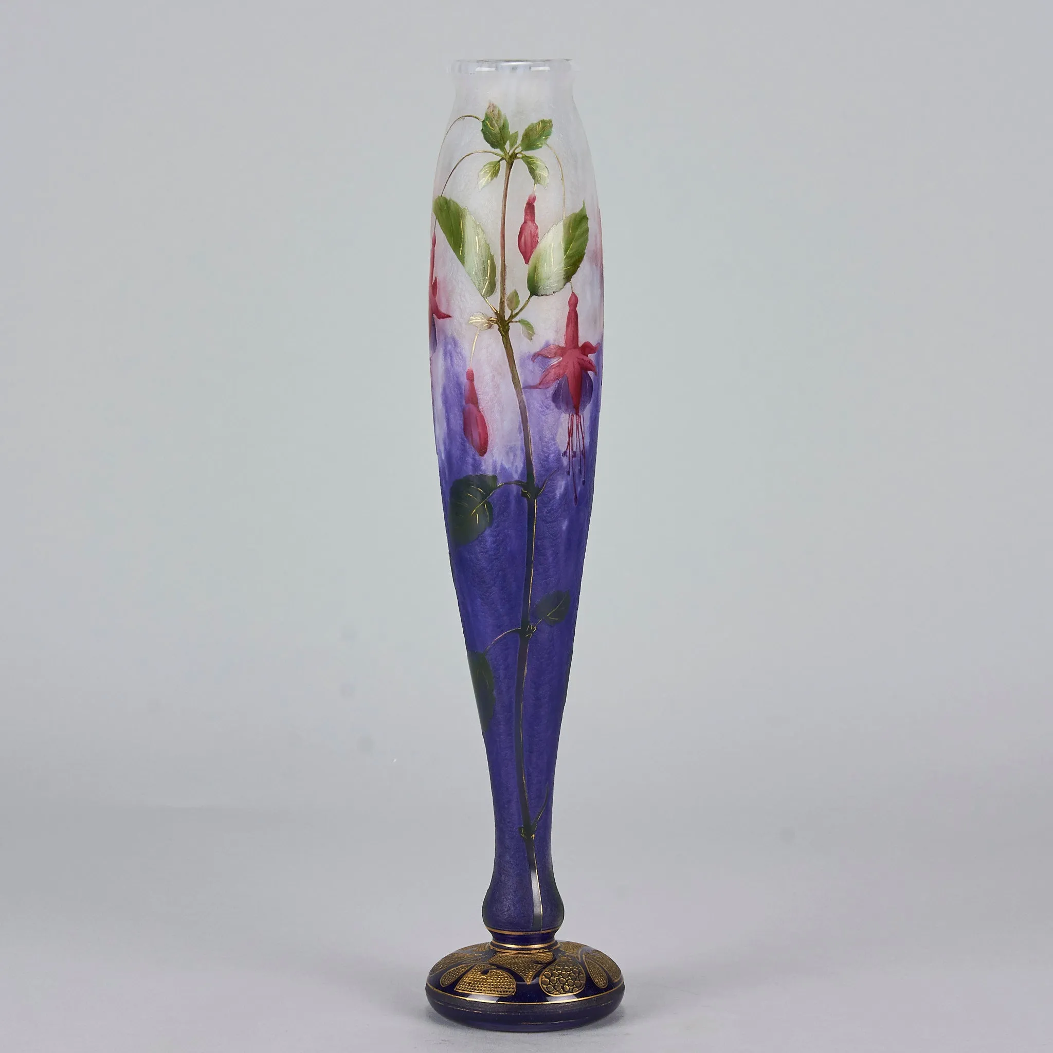 "Fuchsia Flowers Vase" by Daum Frères