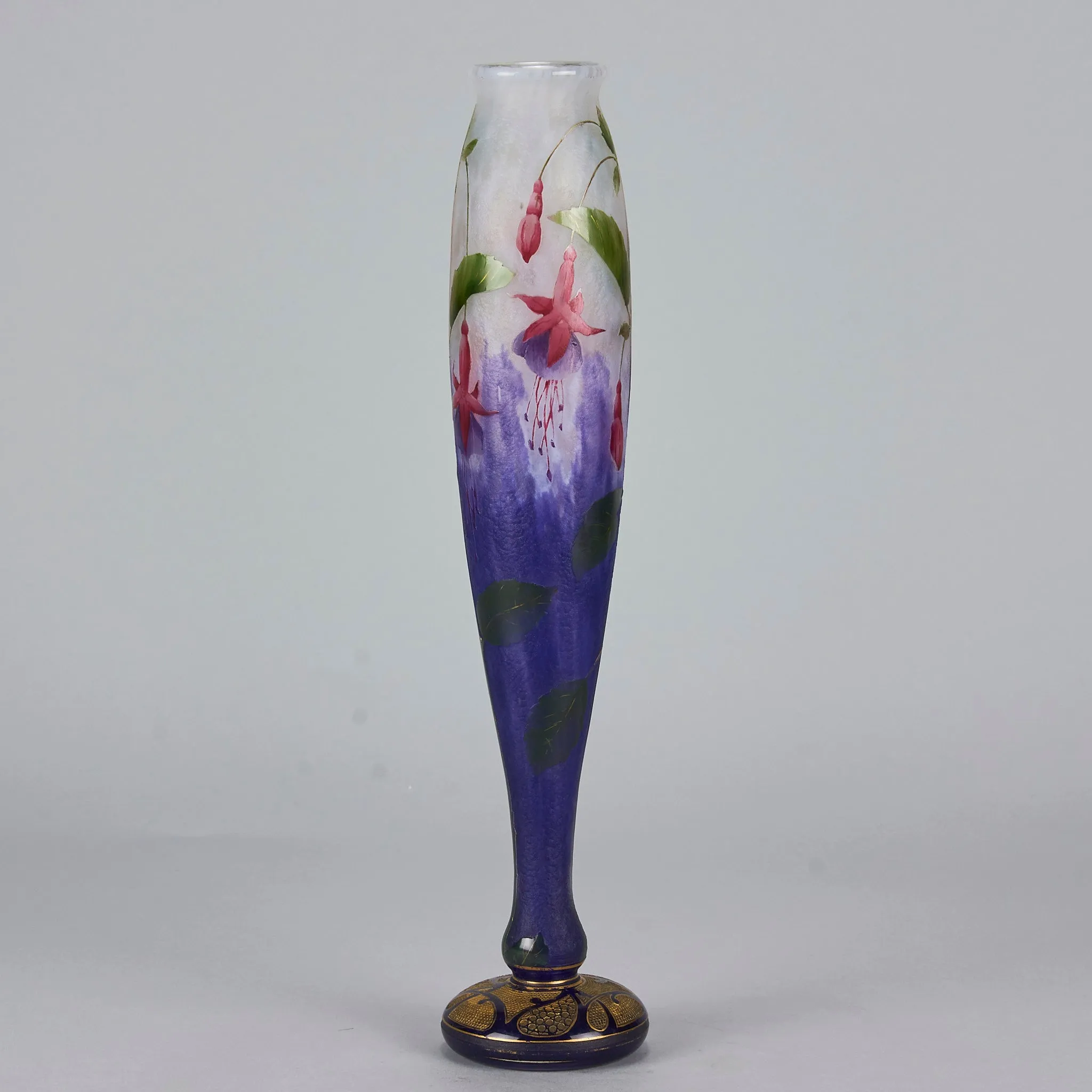 "Fuchsia Flowers Vase" by Daum Frères