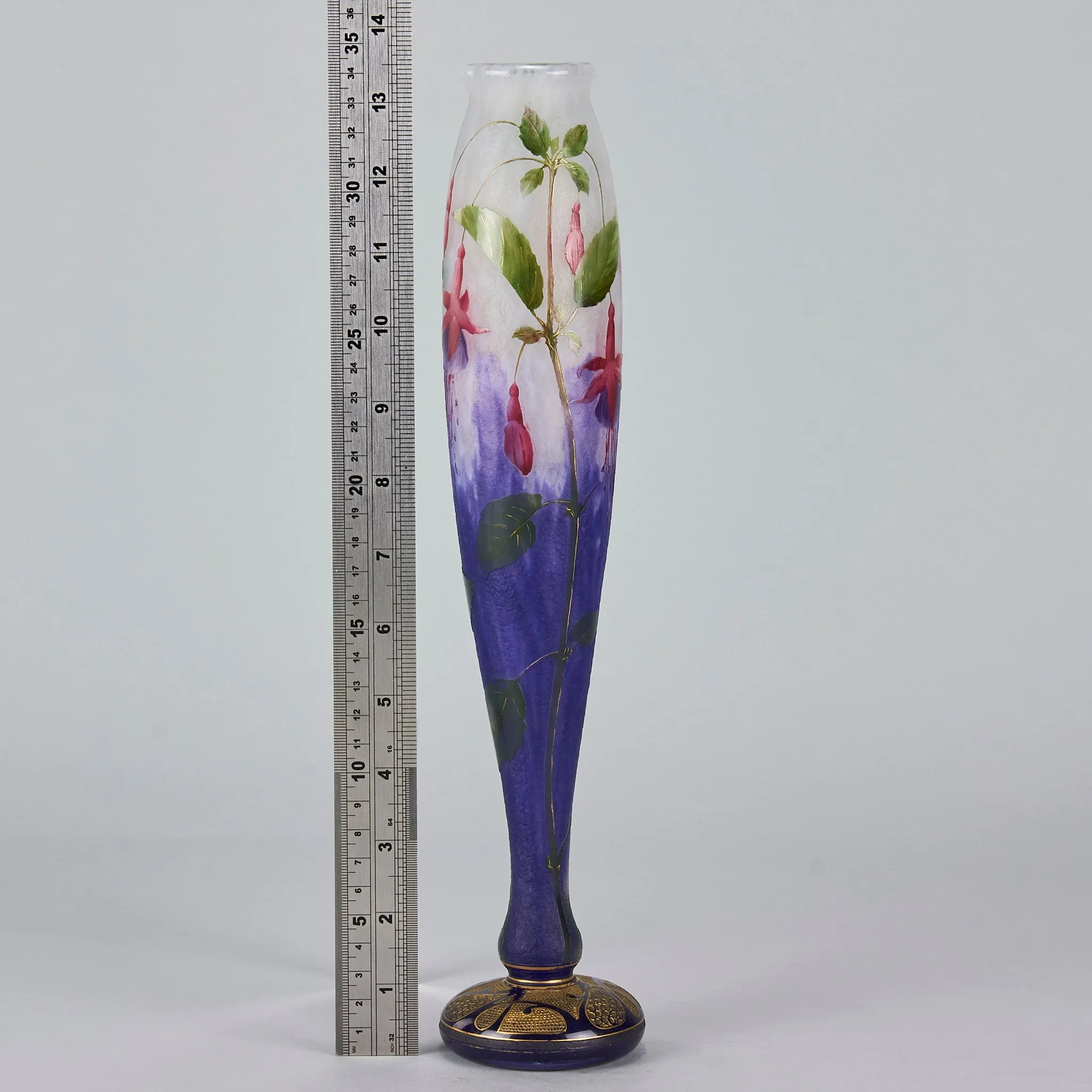 "Fuchsia Flowers Vase" by Daum Frères