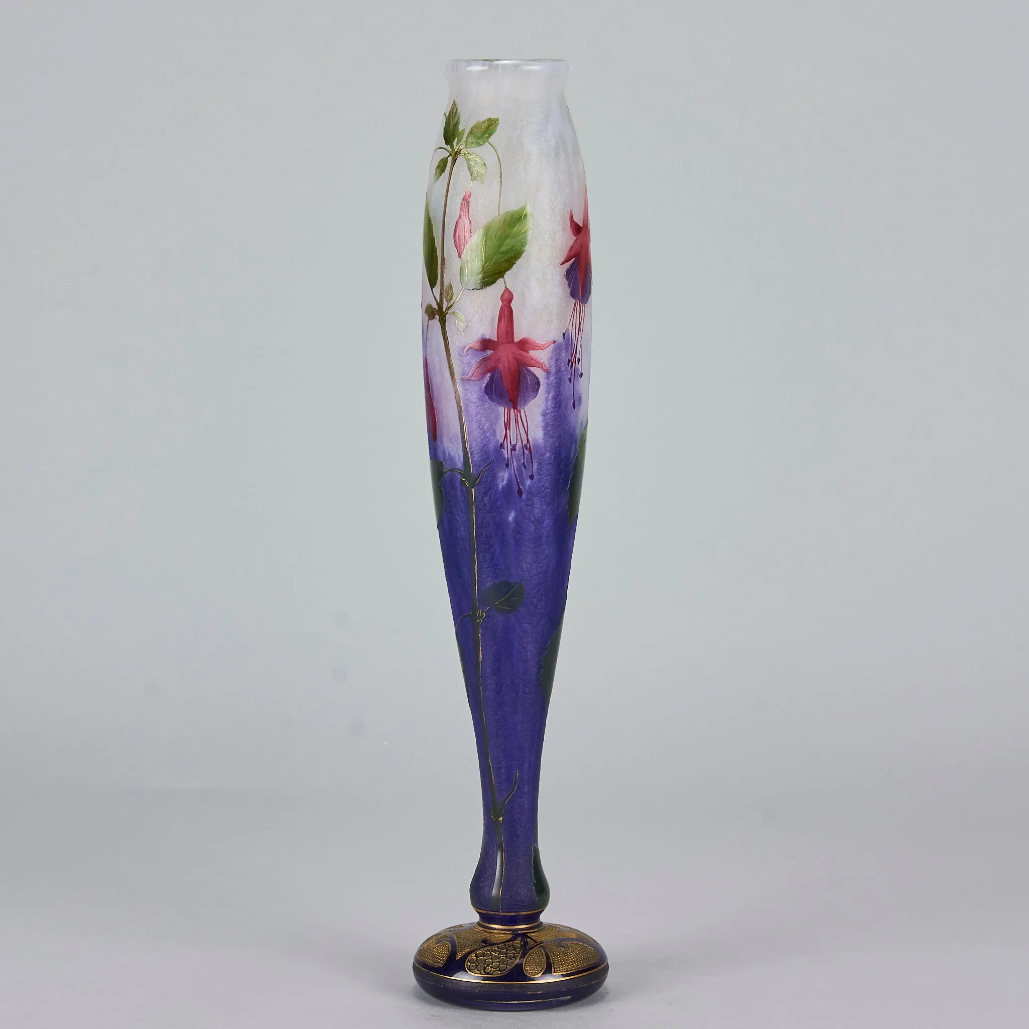 "Fuchsia Flowers Vase" by Daum Frères