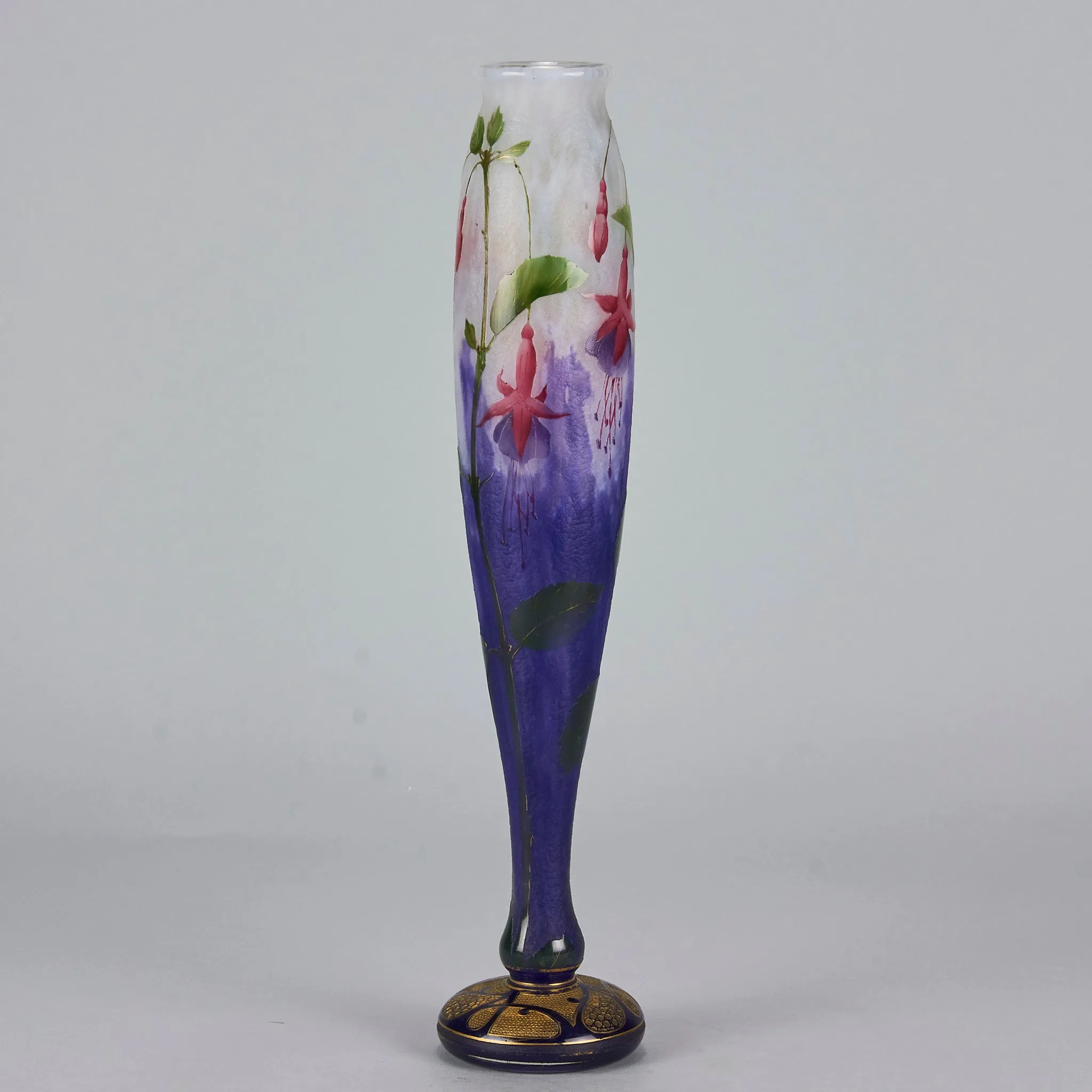 "Fuchsia Flowers Vase" by Daum Frères