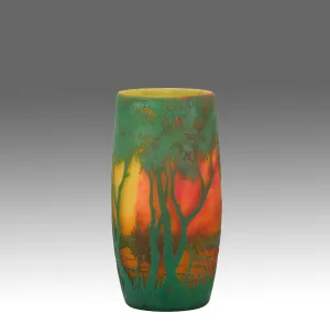 "Red Sunset Vase" by Daum Frères