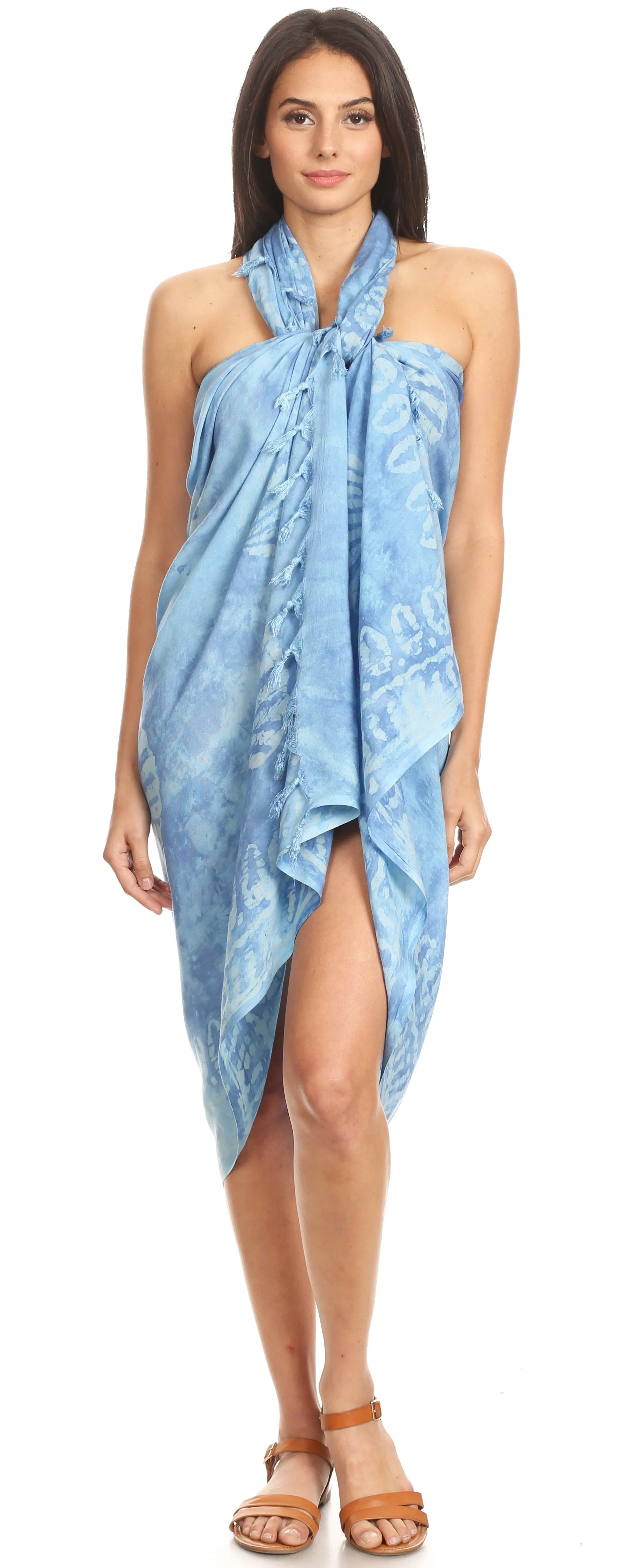 Sakkas Lygia Women's Summer Floral Print Sarong Swimsuit Cover up Beach Wrap Skirt