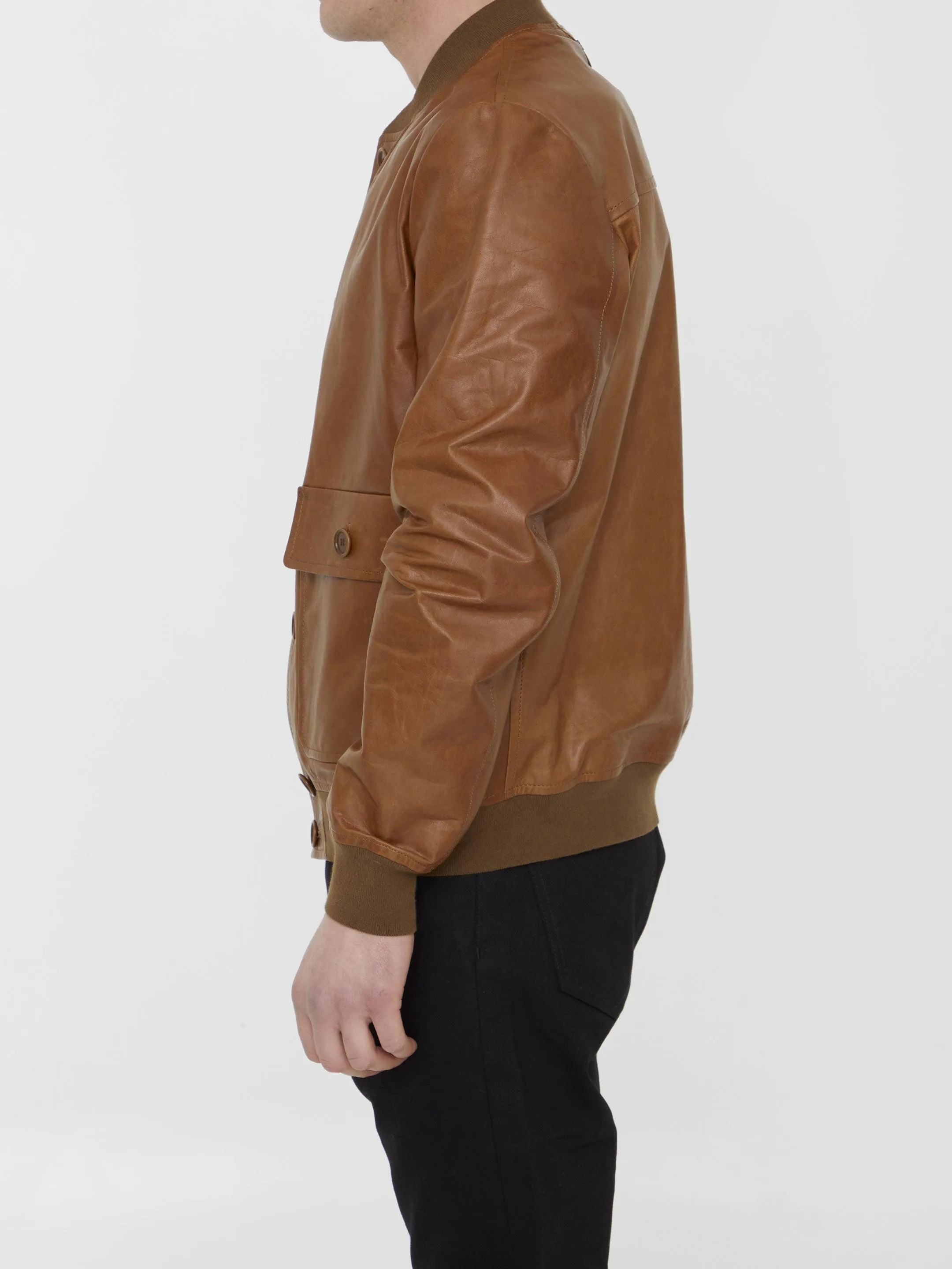 Salvatore Santoro Leather Bomber Jacket