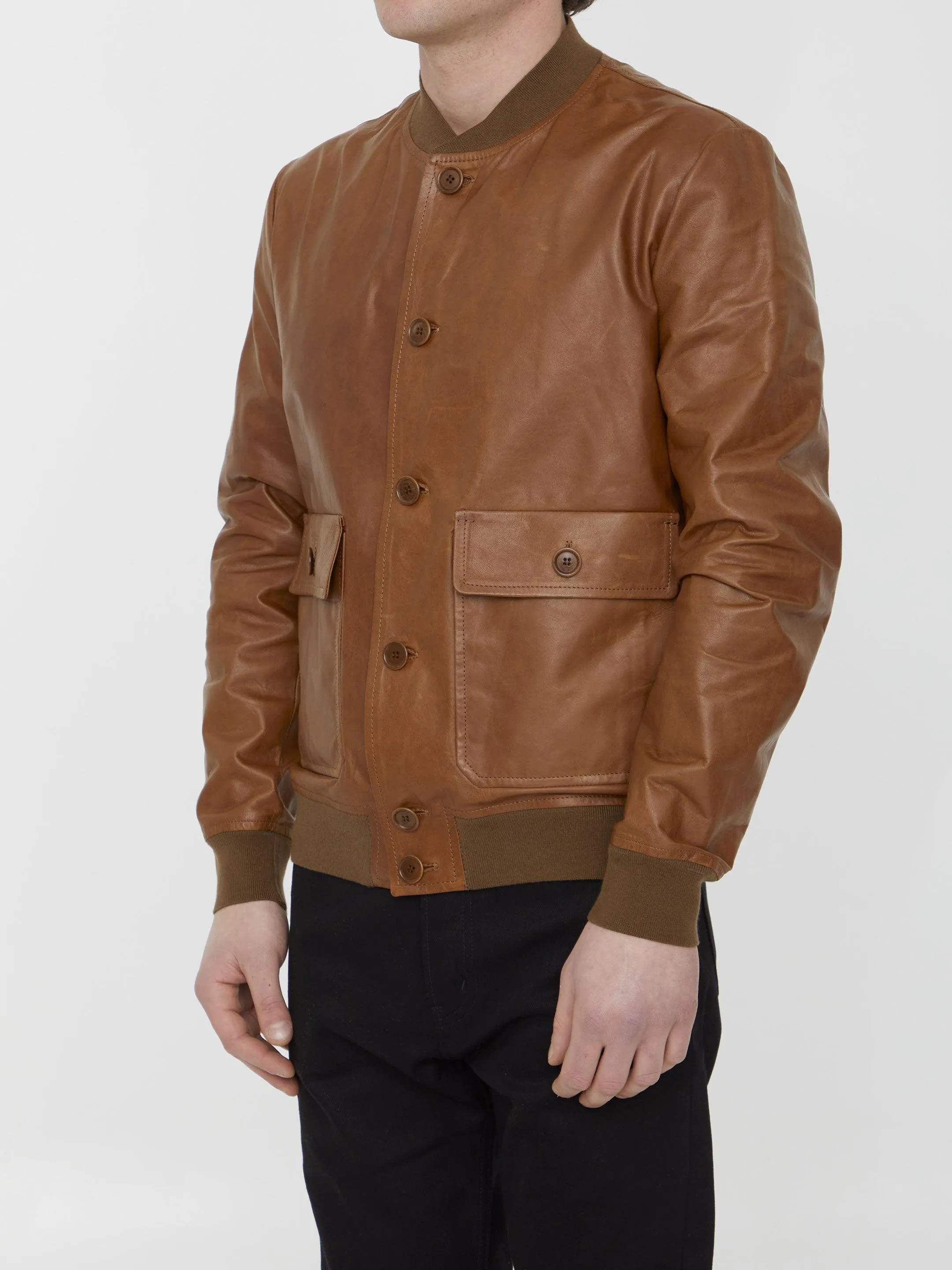 Salvatore Santoro Leather Bomber Jacket