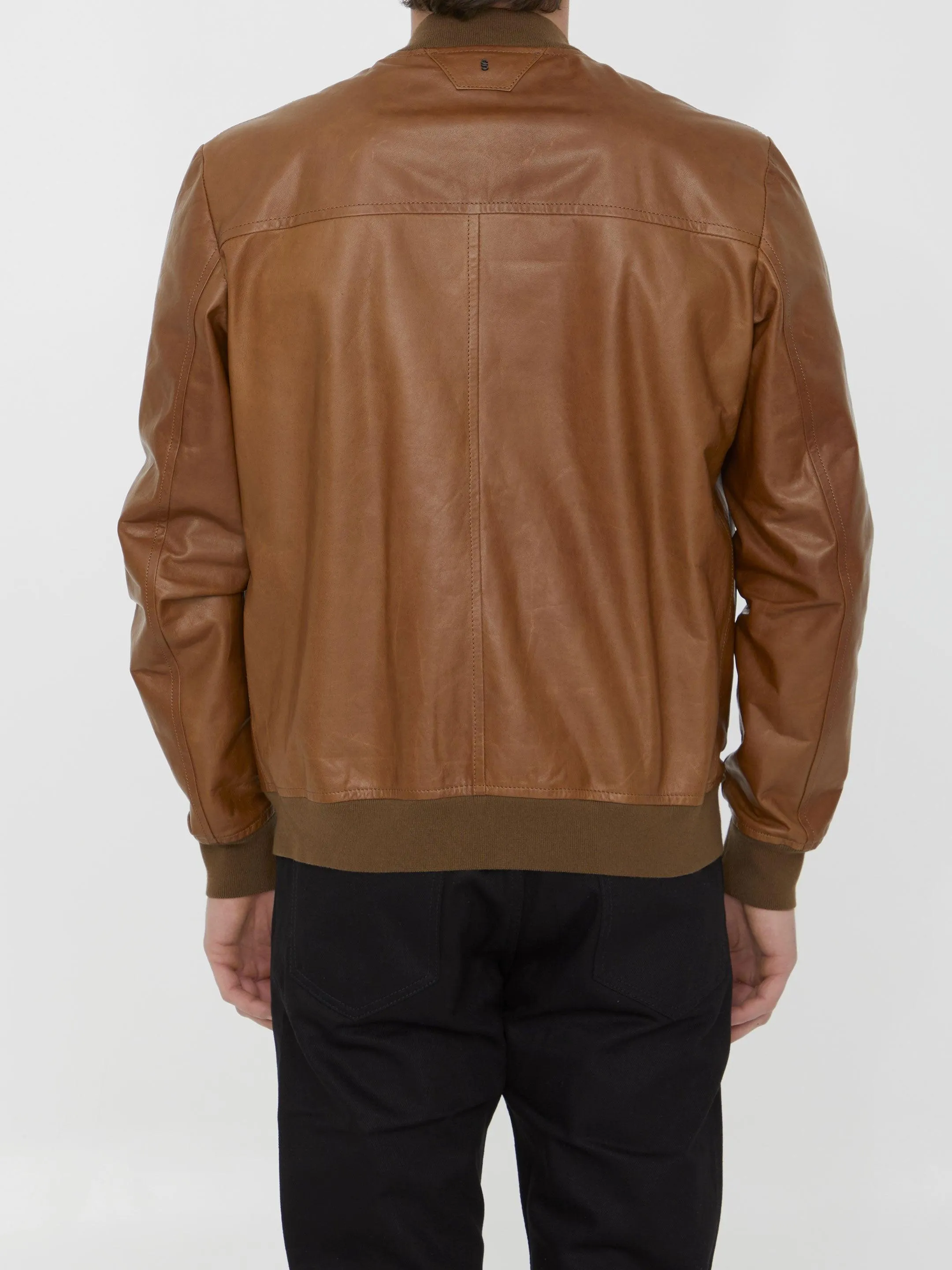 Salvatore Santoro Leather Bomber Jacket