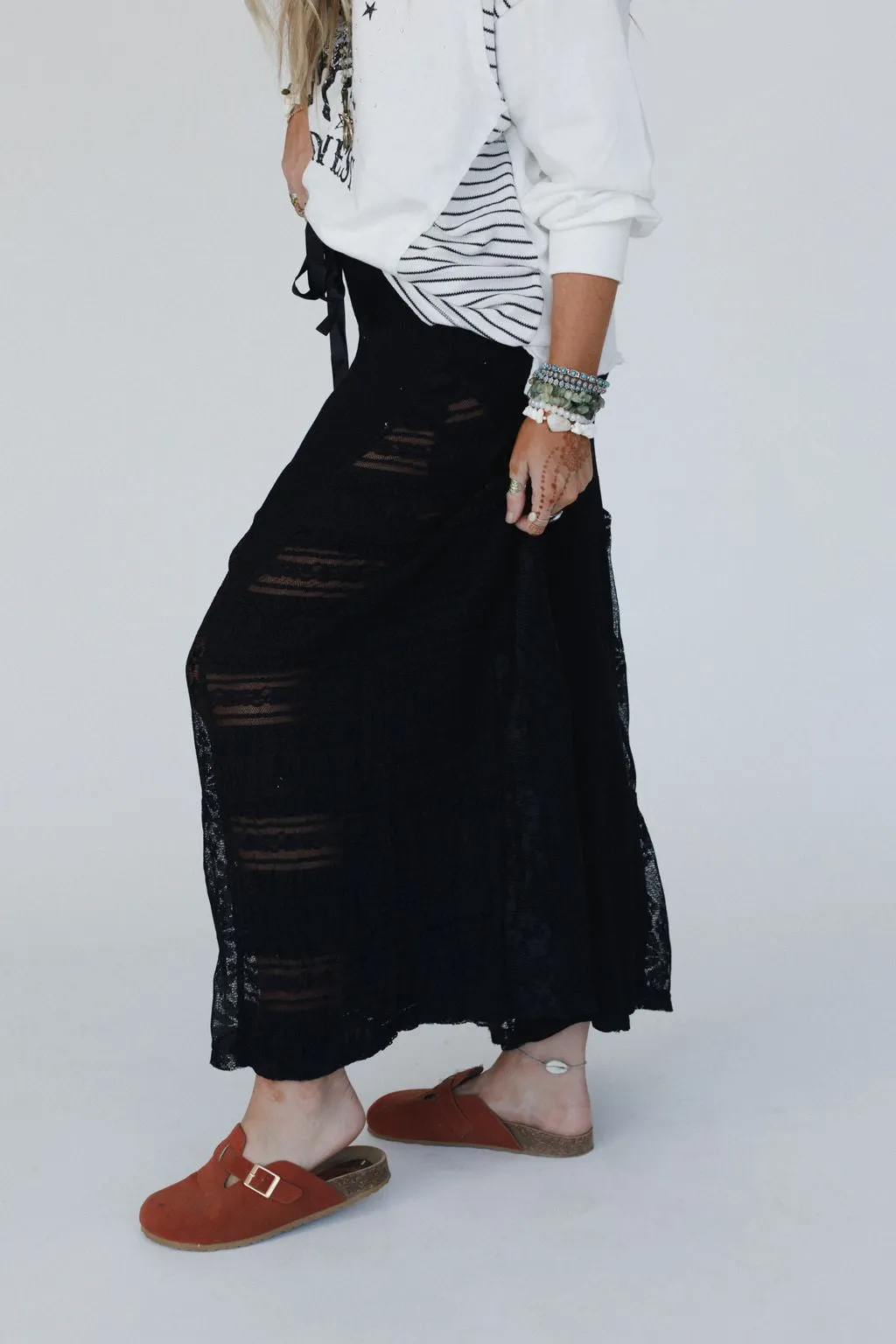 Sequoia Lace Wide Leg Pants - Black