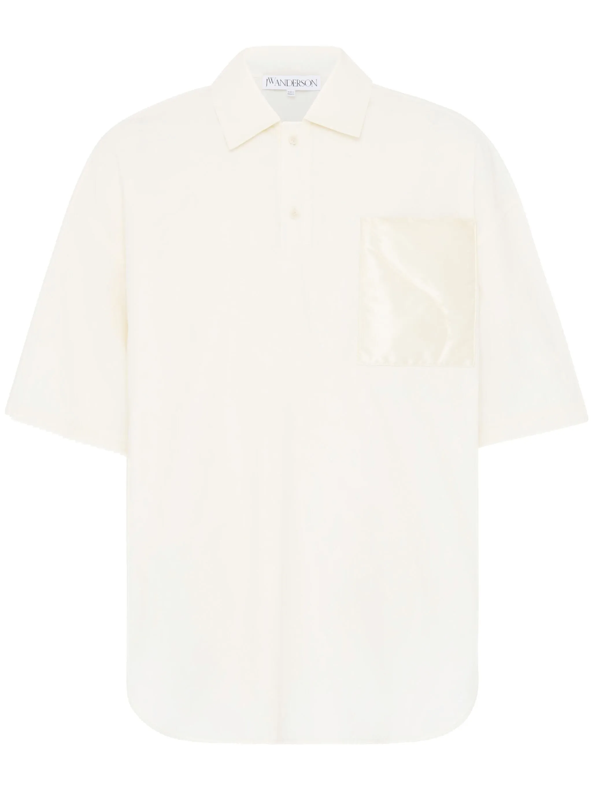 Short-Sleeve Quilted Pocket Polo Top - Ivory