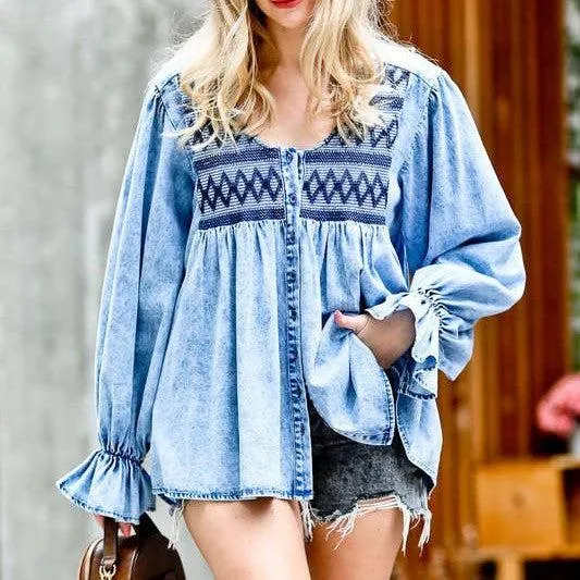 Sienna Denim Blouse