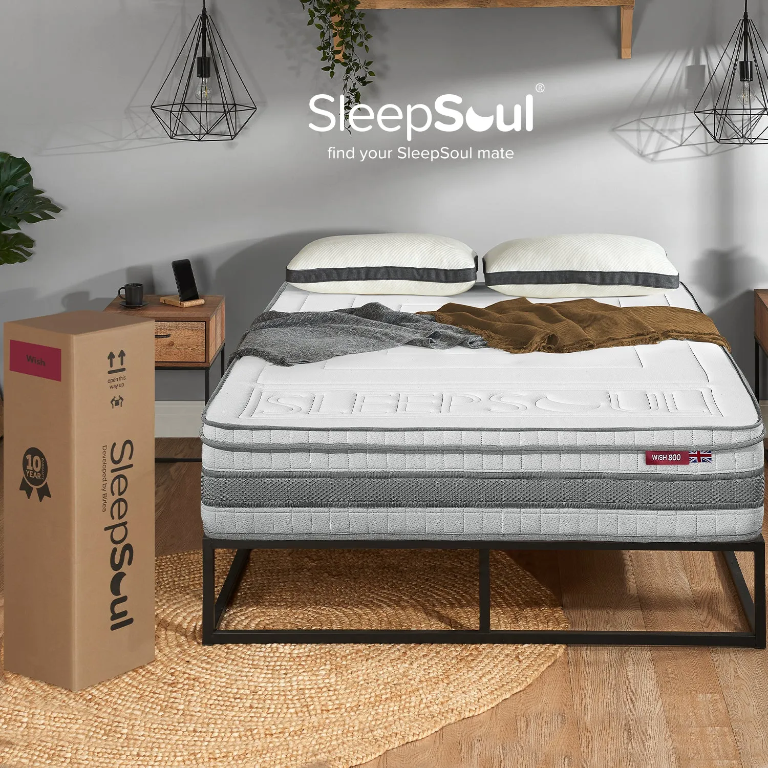 SleepSoul Wish 800 Memory Cool Gel Mattress 200x200