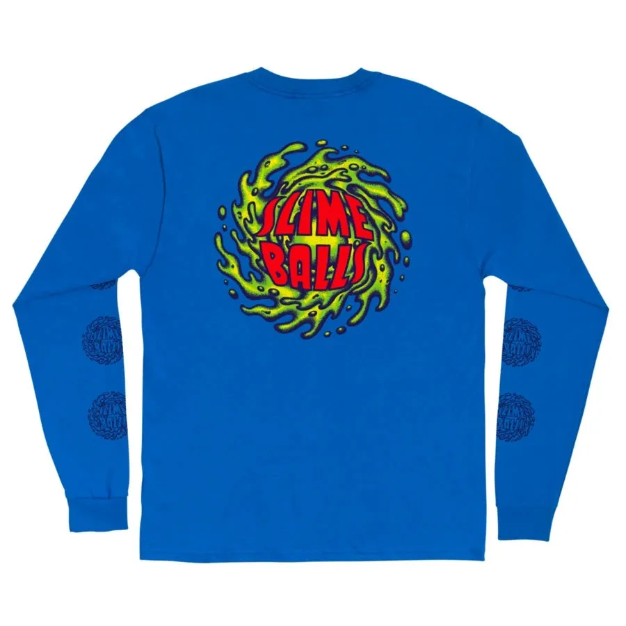 Slime Balls SB Logo Long Sleeve Mens T-Shirt - Royal Blue