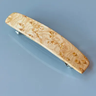 Small Birdseye Maple Wood Barrette, Fine Hair barrette, Children's hair clip