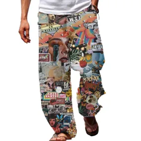 Sticker Printed Casual Trousers 97549343L