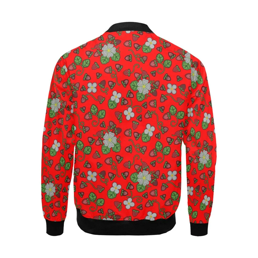 Strawberry Dreams Fire All Over Print Bomber Jacket for Men