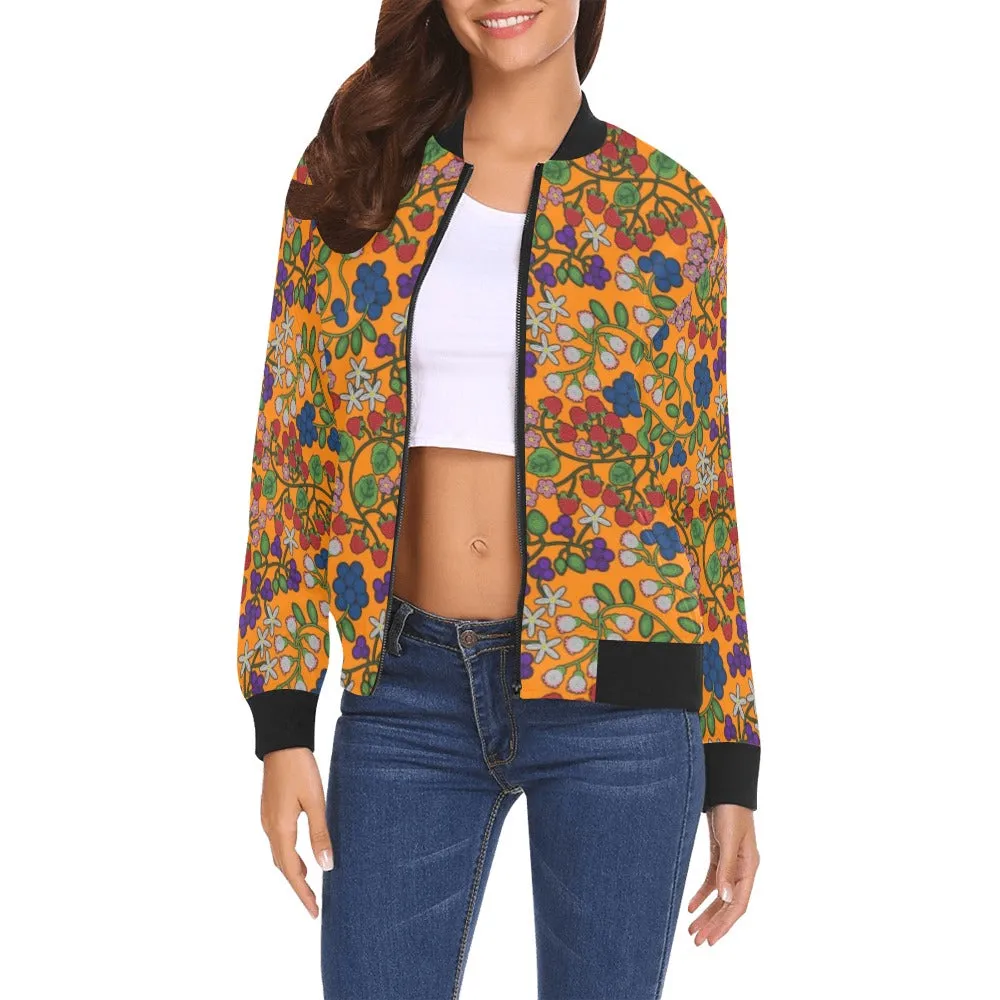 Takwakin Harvest Carrot All Over Print Bomber Jacket for Women