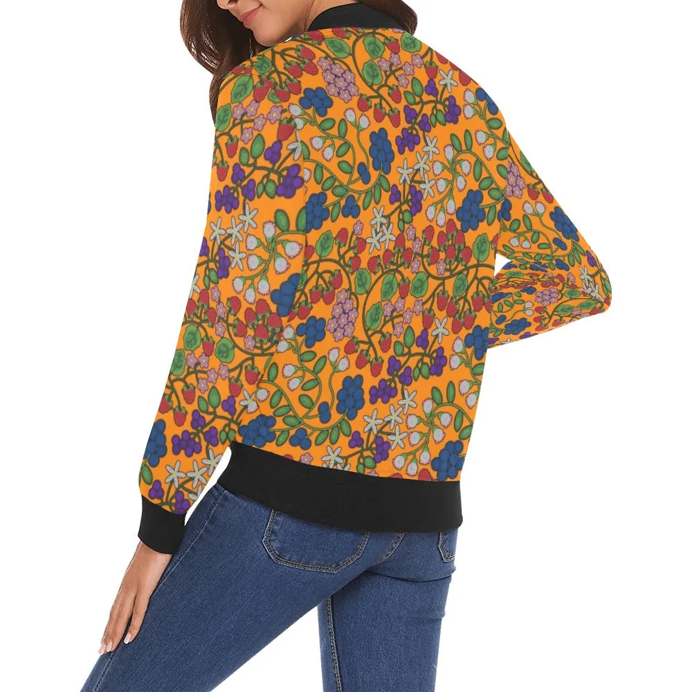 Takwakin Harvest Carrot All Over Print Bomber Jacket for Women