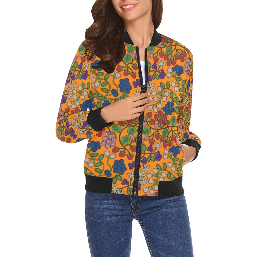 Takwakin Harvest Carrot All Over Print Bomber Jacket for Women