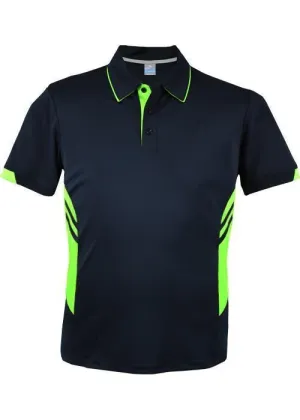 Tasman Polo Shirt - Black/Neon Green