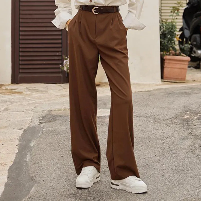 TAVIMART  -  Suit Pants For Women Wide Leg Pants Elegant Ladies Work Clothes Business Pants Tailored Women Trousers Pantalon Sastre Mujer