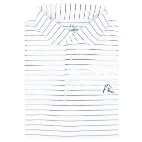 The Captain Stripe | Performance Polo | The Captain Stripe - White/Fleet Navy