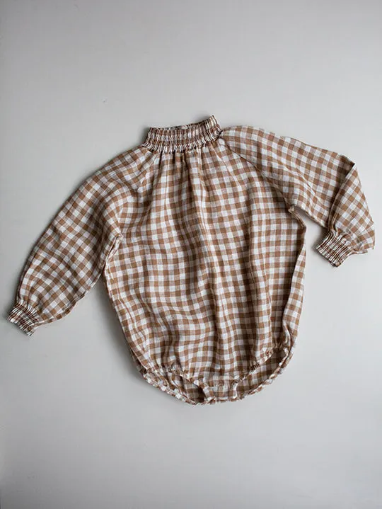 The Simple Folk The Gingham Bodysuit | Bronze Gingham