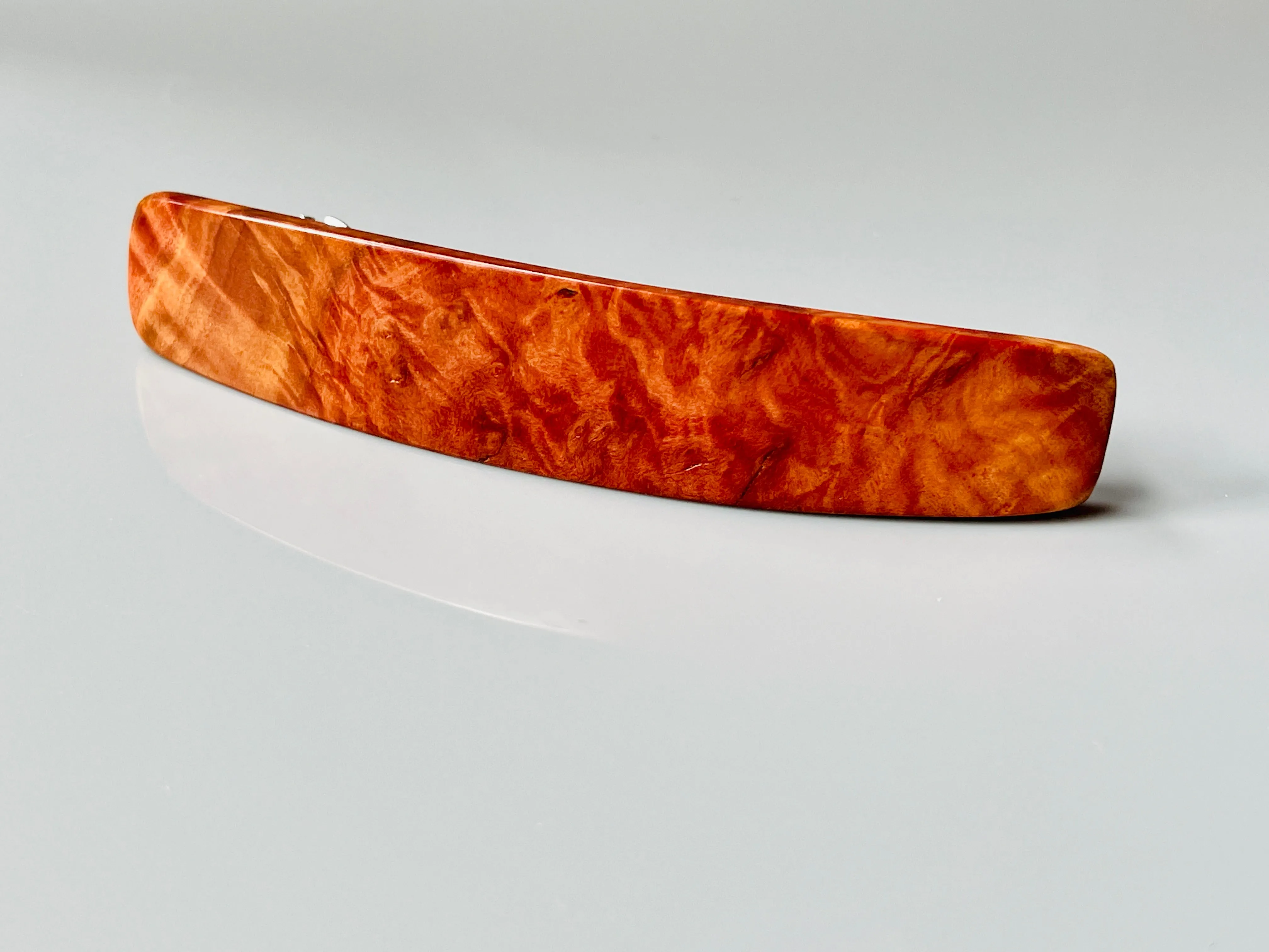 Thick Hair Barrette for Women XL Mallee Burl Red wood barrette for long hair wooden barrette