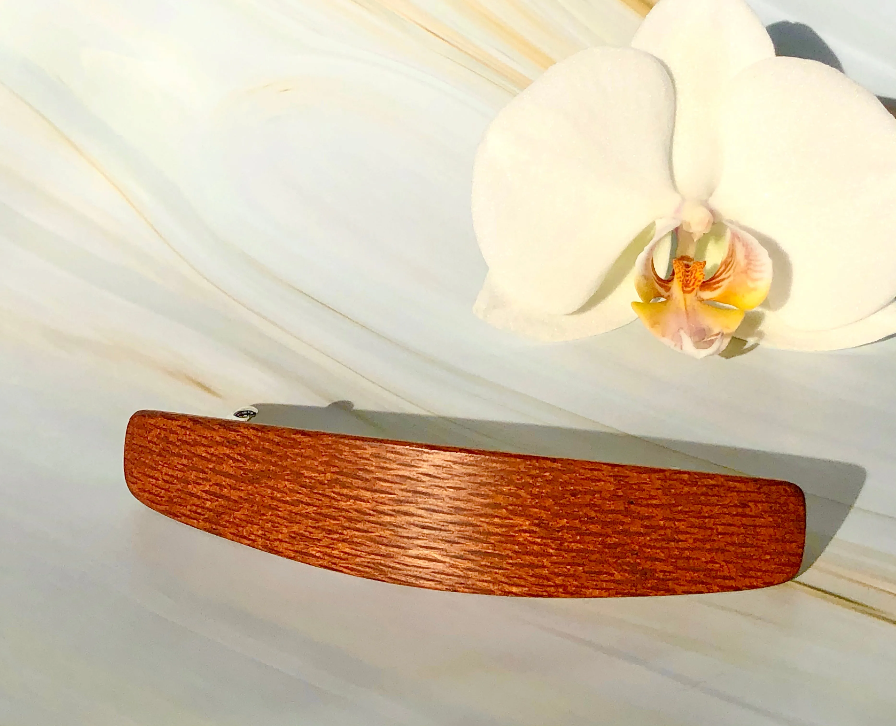 Thick hair barrette, XL Australian Lacewood wood barrette long hair clip for women red wood barrette,