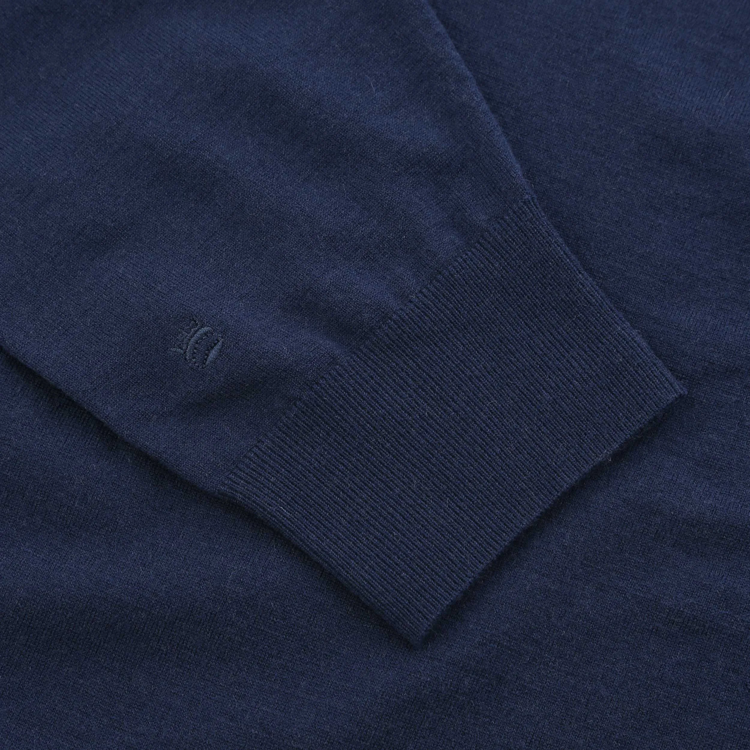 Thomas Maine Zip Knit Polo Shirt in Navy