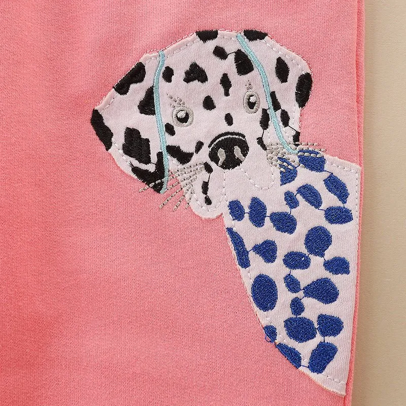 Toddler/Kid Girl's Pink Pants with Cartoon Dog Design