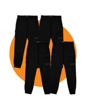 Tradies WP-4 Stretch Cuffed Work Pants 4 Value Pack - Black