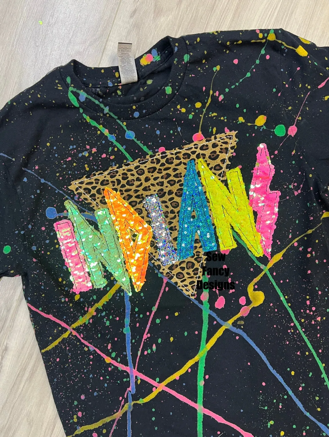 Triangle Rock Font Neon Splatter Spirit Shirt