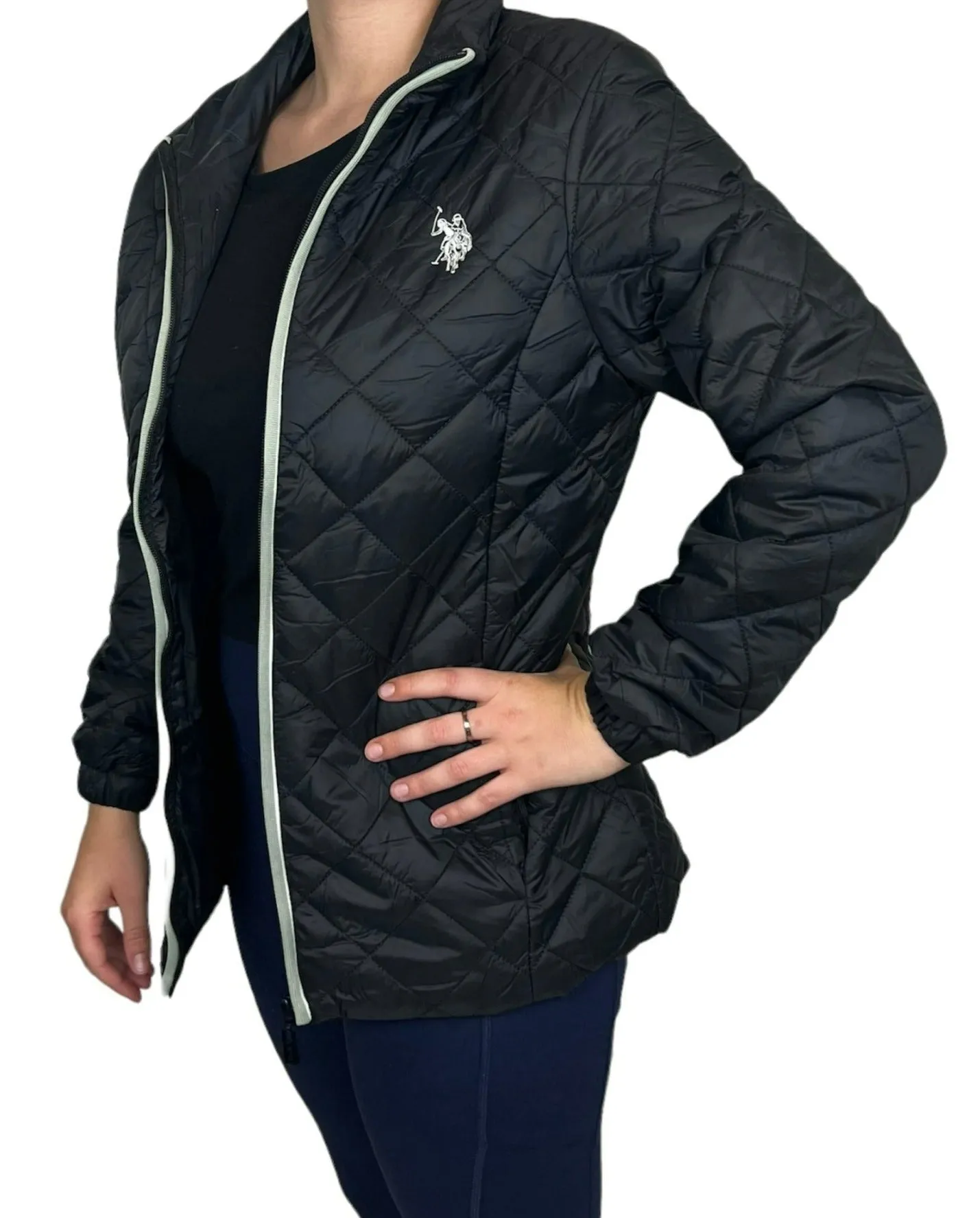 U.S. Polo Assn. Ladies Long Sleeve Puffer Jacket - Black