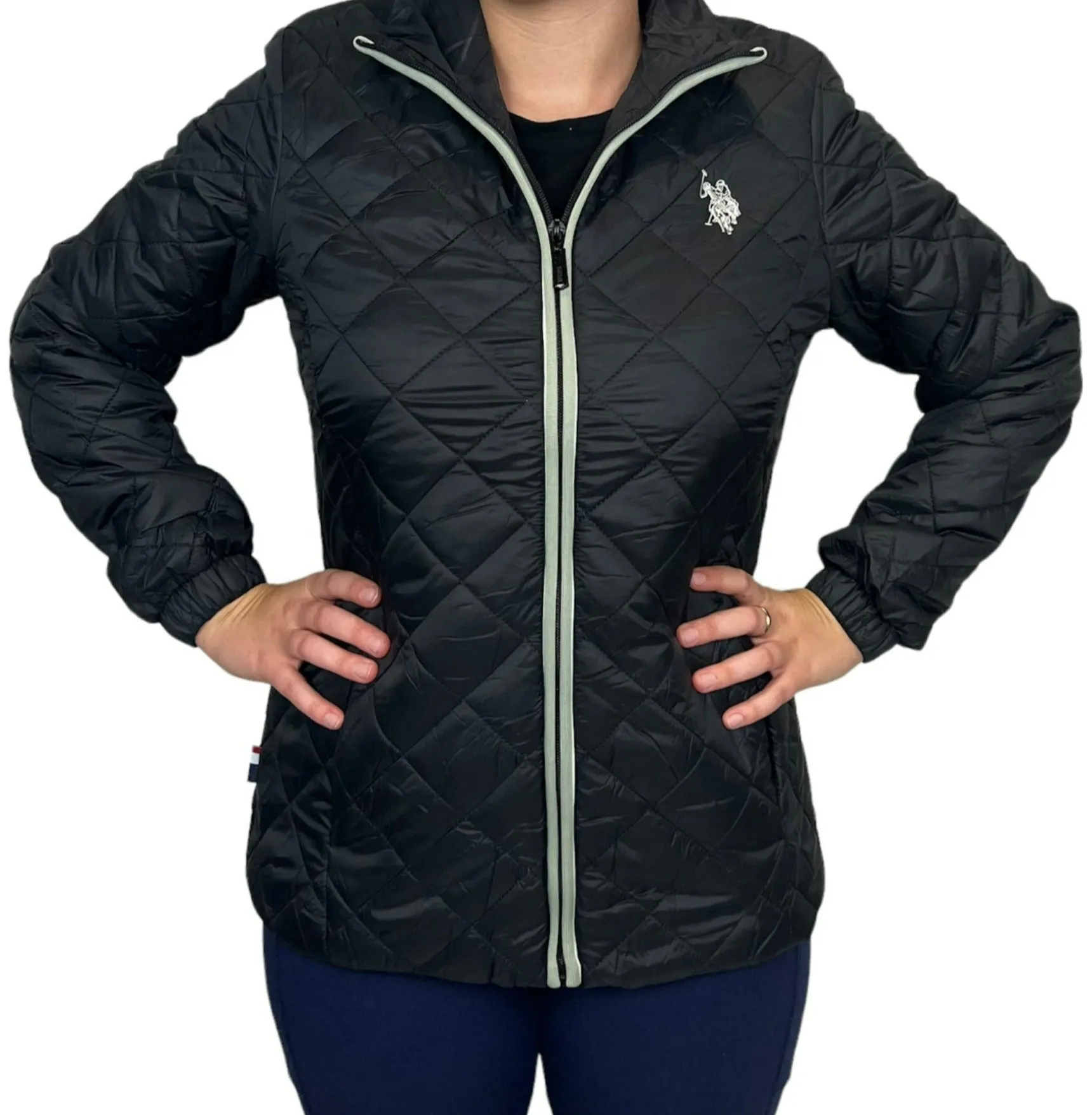 U.S. Polo Assn. Ladies Long Sleeve Puffer Jacket - Black