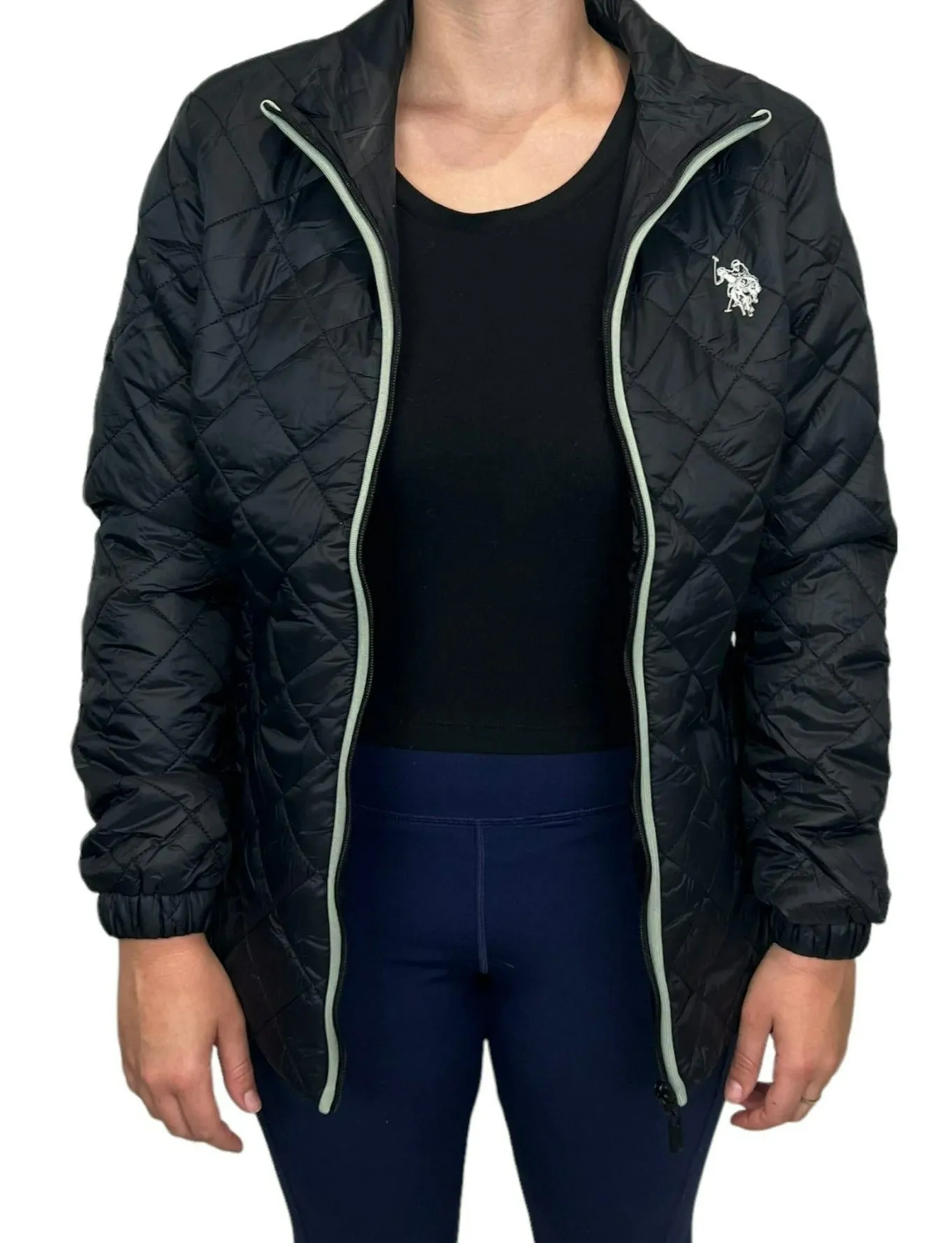 U.S. Polo Assn. Ladies Long Sleeve Puffer Jacket - Black