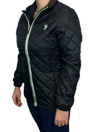 U.S. Polo Assn. Ladies Long Sleeve Puffer Jacket - Black