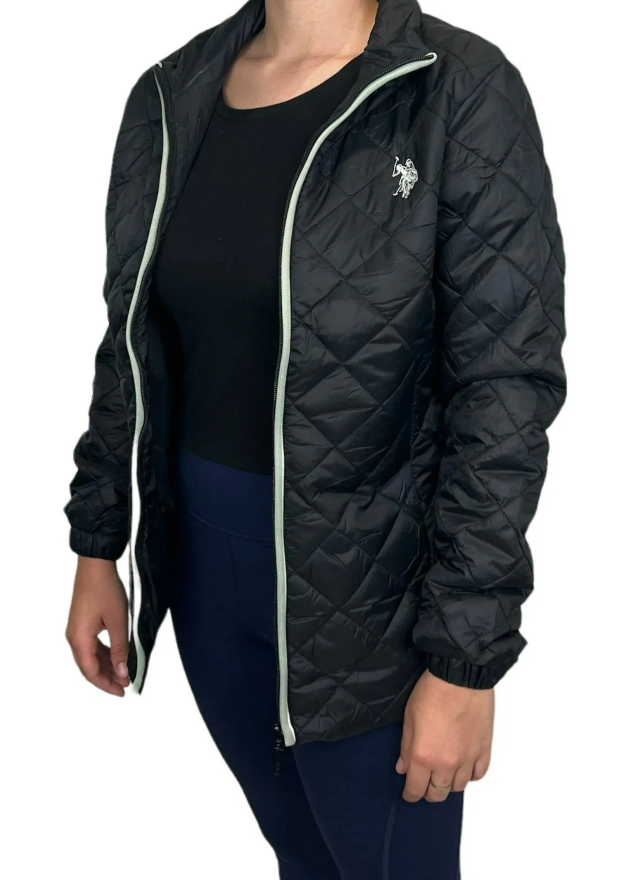 U.S. Polo Assn. Ladies Long Sleeve Puffer Jacket - Black