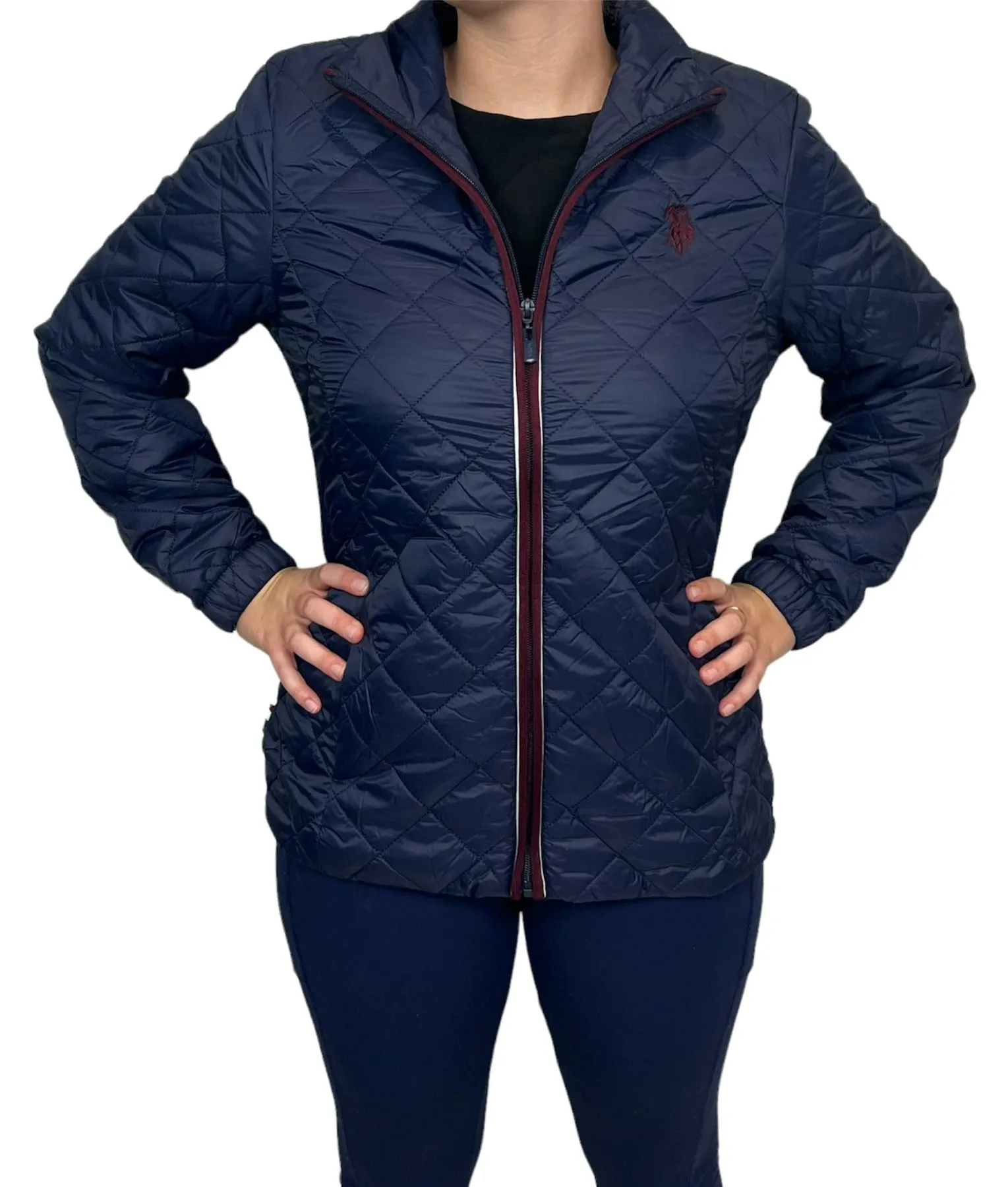 U.S. Polo Assn. Ladies Long Sleeve Puffer Jacket - Navy