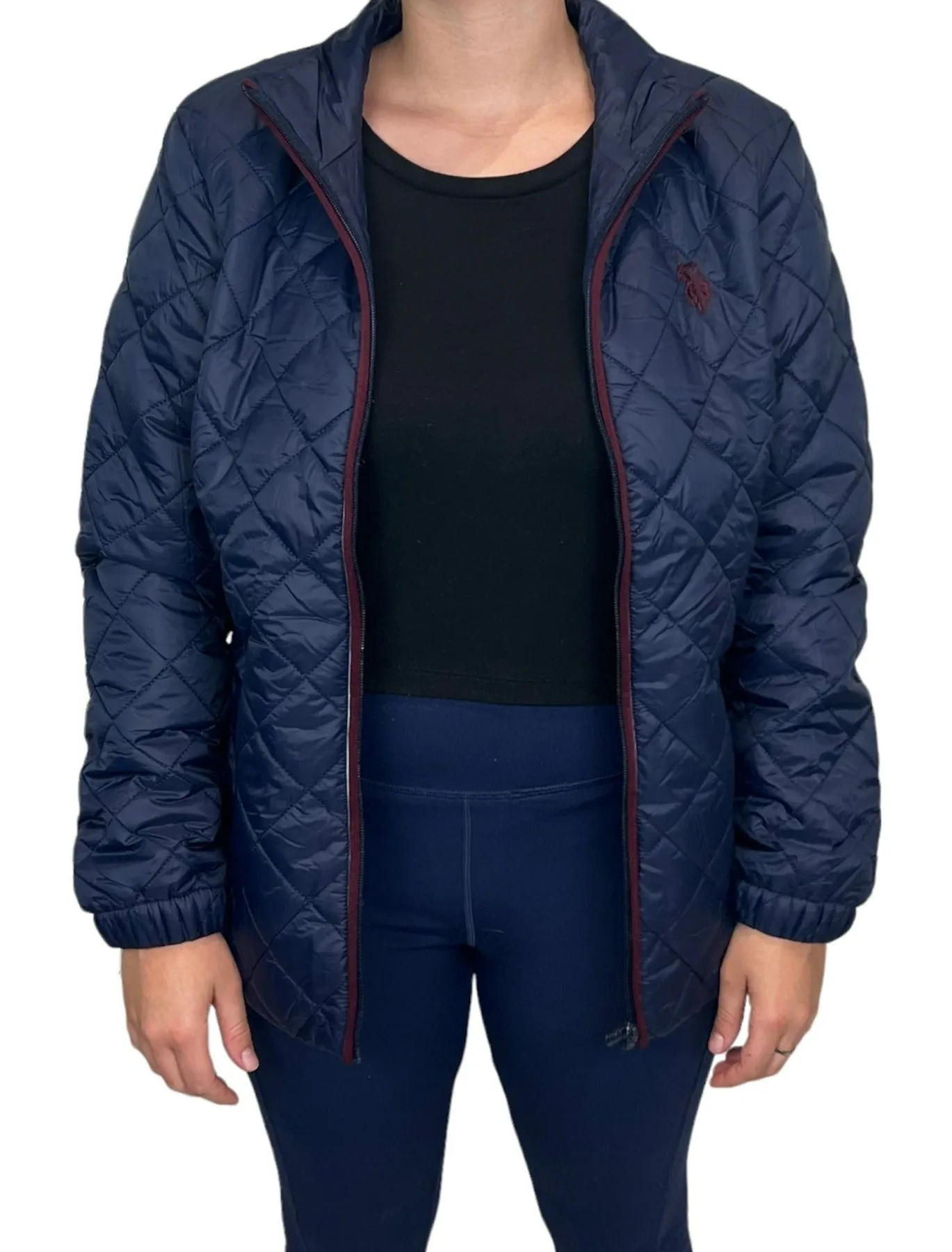 U.S. Polo Assn. Ladies Long Sleeve Puffer Jacket - Navy