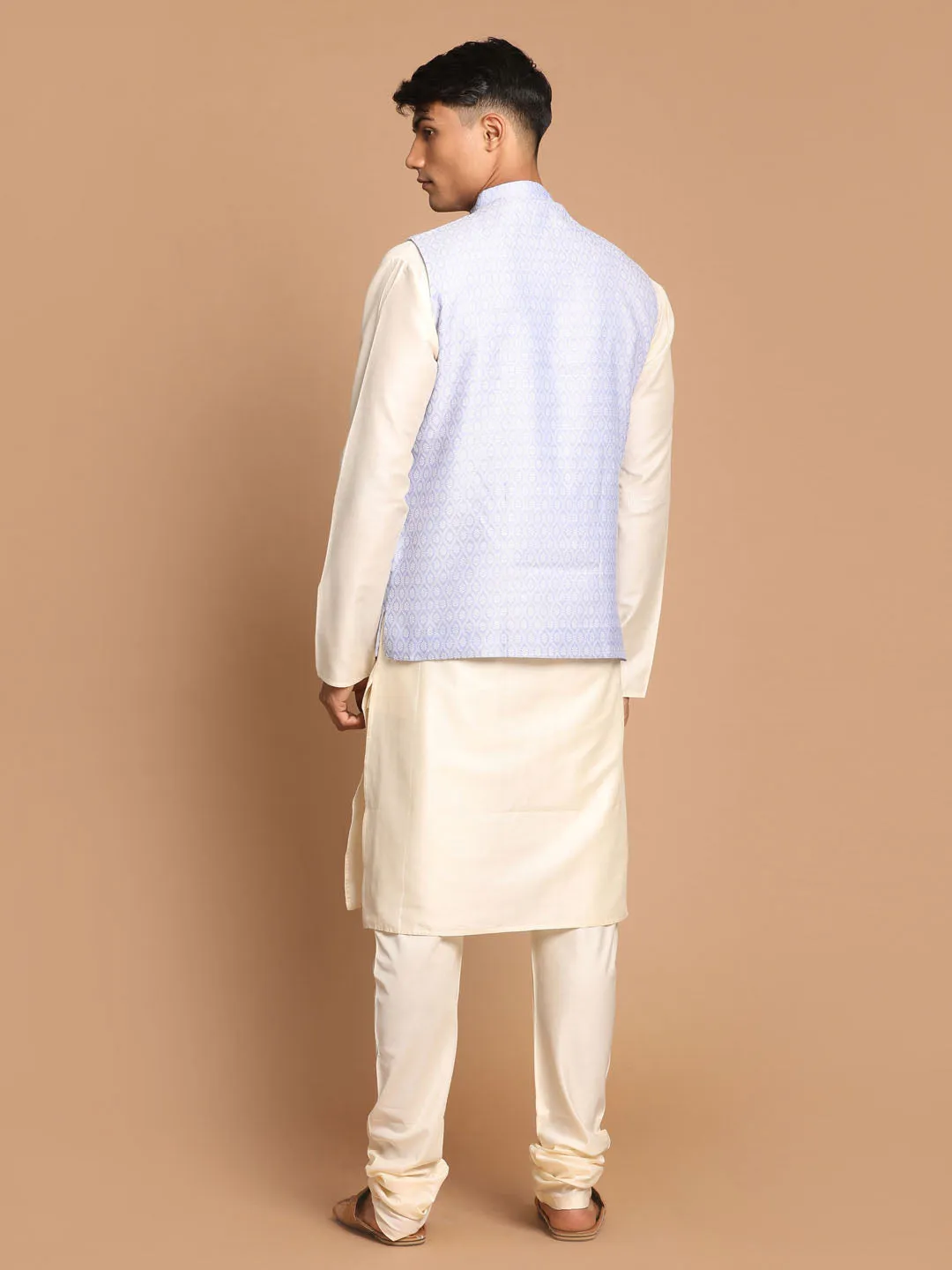 VASTRAMAY Lavender Nehru Jacket with Kurta Set