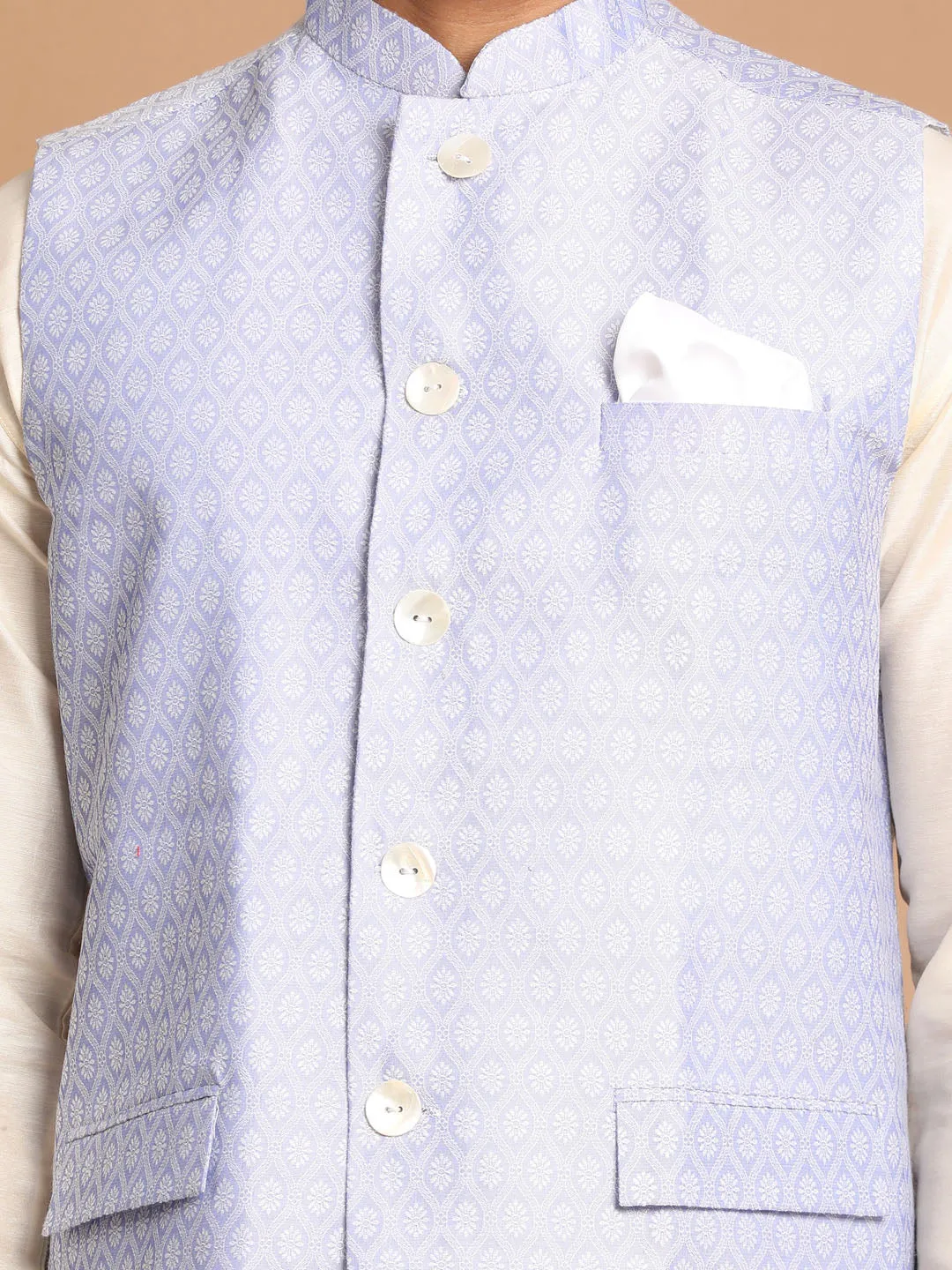 VASTRAMAY Lavender Nehru Jacket with Kurta Set